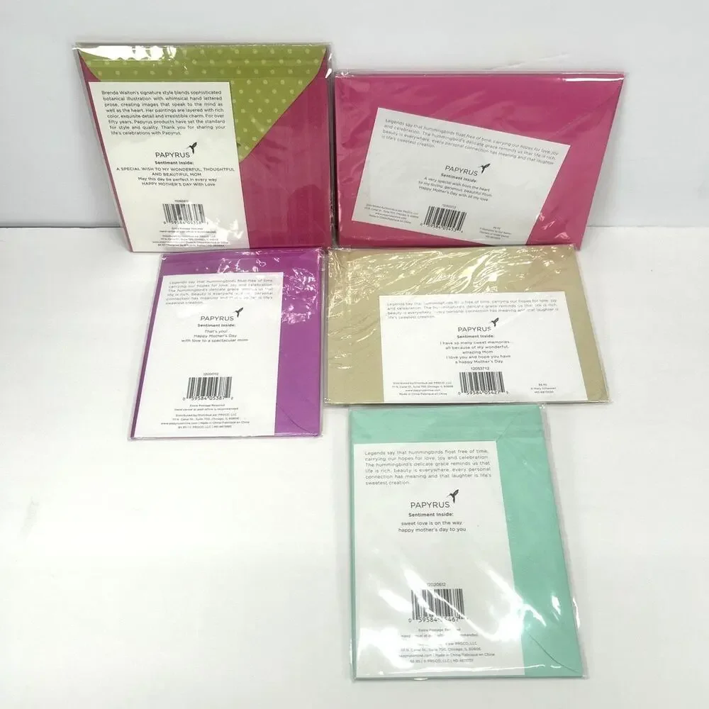 Lot of 5 Papyrus Mother's Day Cards, for Mom, Mommy to be 3D NEW